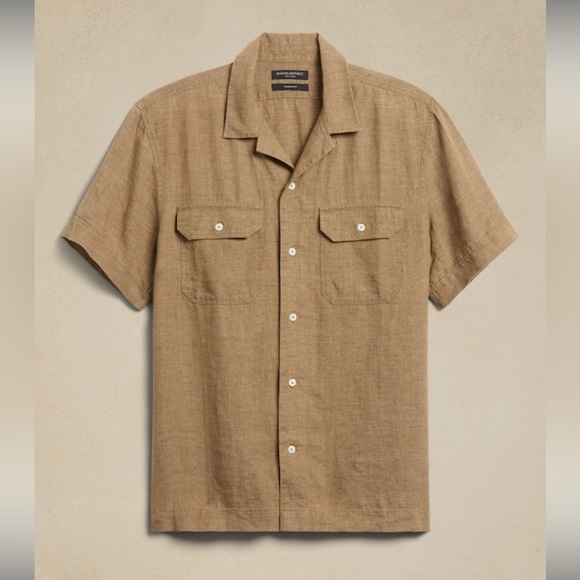 NWT Banana Republic Expedition Untucked Linen Shirt XLT - Picture 1 of 8